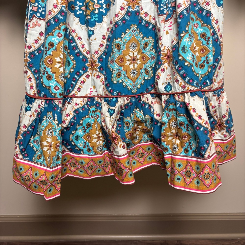 NWT Elizabeth James Frances Cotton Poplin Patchwork Button Up Dress Womens XS - Picture 7 of 8